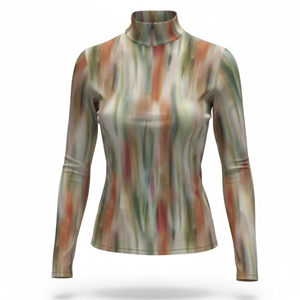 Calia Golf Women’s Tissue Texture UV 1/4 zip Filtered Flora Multi NWT